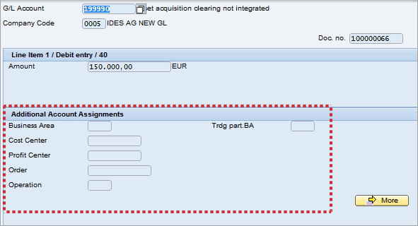 Additional account assignment