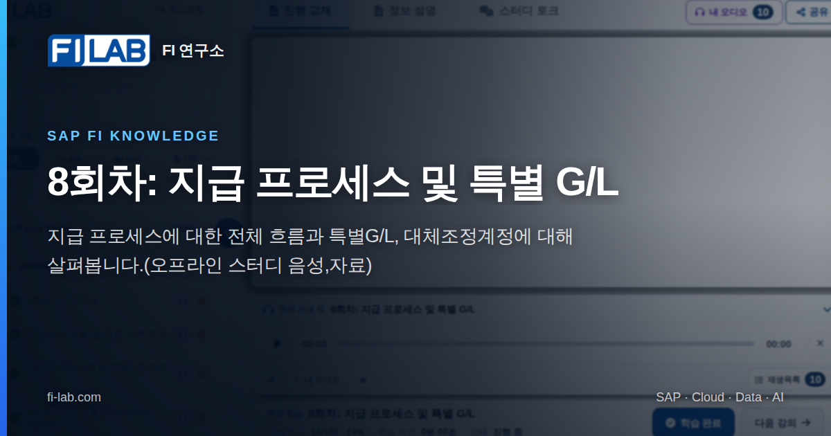 8회차: 지급 프로세스 및 특별 G/L