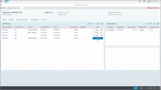 SAP S/4 Simple Finance Clear