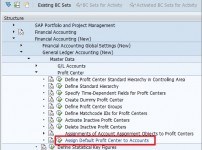계정에 대한 손익센터 기본값 설정(FI 모듈)