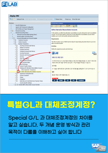 대체조정계정과 Special G/L 의 개념적 차이가 무엇인지 궁굼합니다.