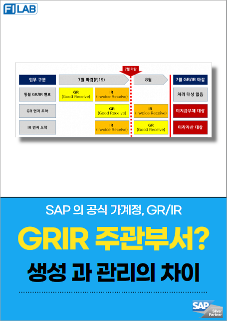 GR/IR 계정의 주관부서는 어디일까요?